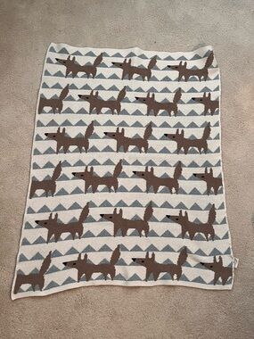 In2Green Blue Cream Fox Allover Baby Blanket